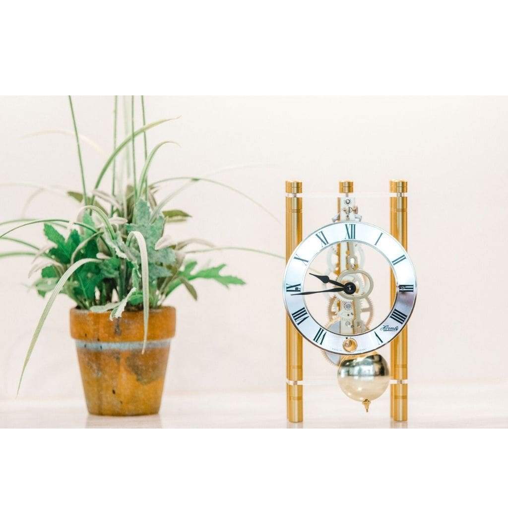 Modern Design Mantel Clocks - Hermle MIKAL Mechanical Mantel Clock 23020500721, Gold / Gold Pendulum