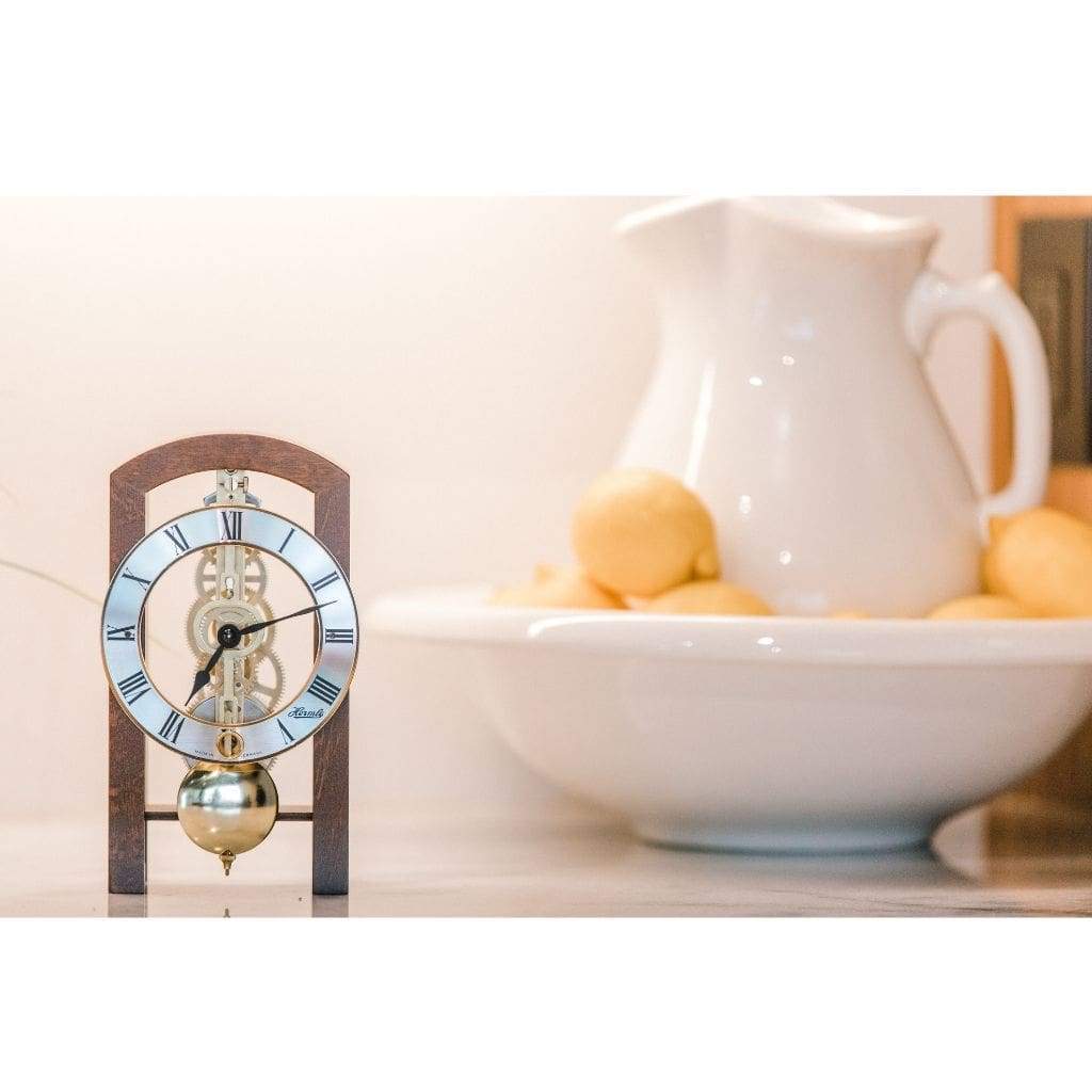 Modern Design Mantel Clocks - Hermle PATTERSON Mechanical Table Clock #23015030721, Walnut