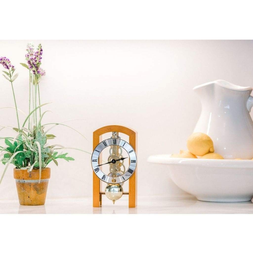 Modern Design Mantel Clocks - Hermle PATTERSON Mechanical Table Clock #23015160721, Сherrywood