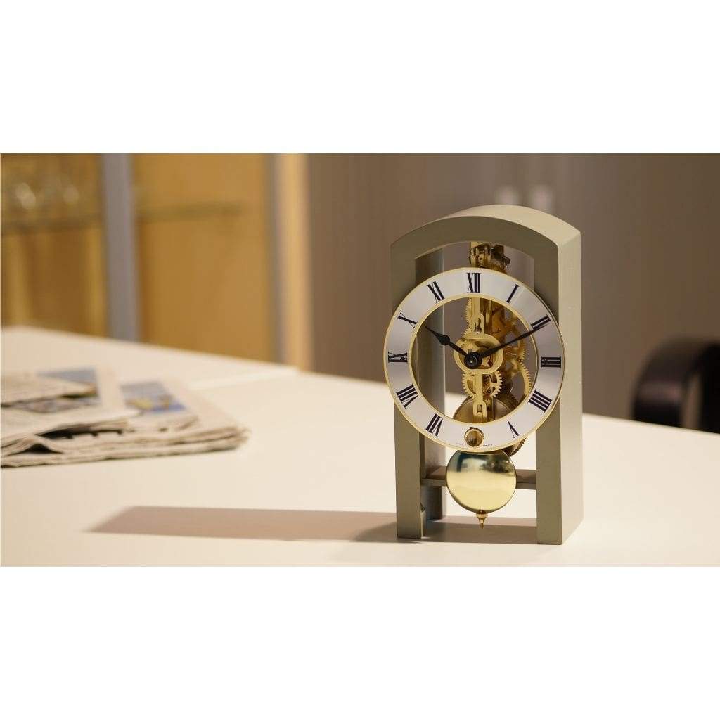 Modern Design Mantel Clocks - Hermle PATTERSON Mechanical Table Clock #23015D10721, Gray
