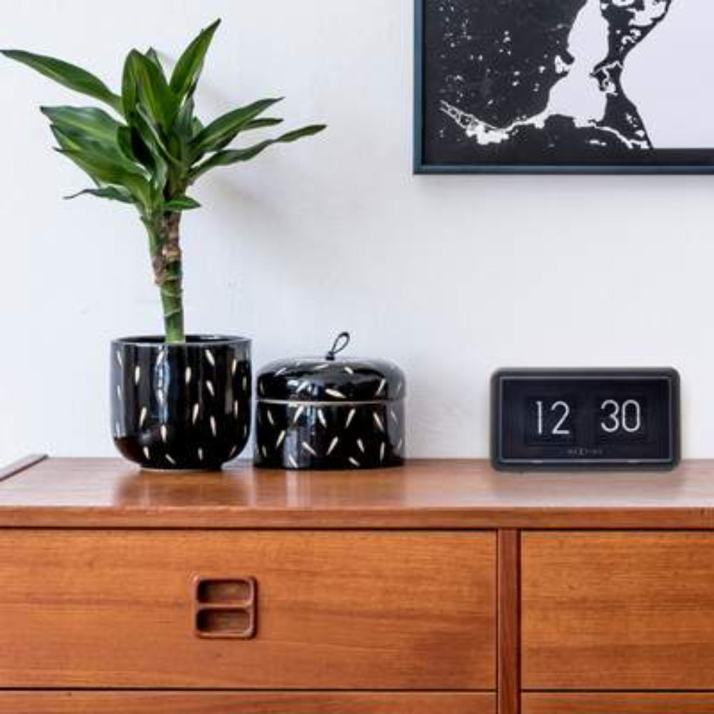 NeXtime Quartz Flip Mantel or Wall Clock, Black, 5228ZW