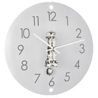 Wall Clock - Hermle AVA Mechanical Glass Wall Clock 30906000791, Nickel