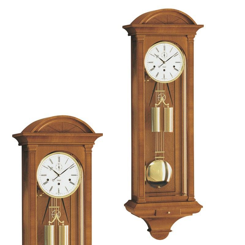 Wall Clock / Regulator - Kieninger Chesterfield 2542-82-01 Cable Regulator Wall Clock, Westminster Chime, Cherry