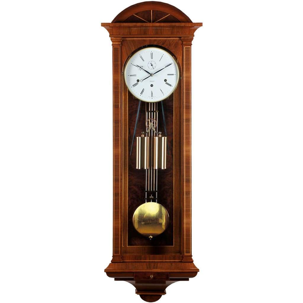 Wall Clock / Regulator - Kieninger Chesterfield 2542-82-01 Cable Regulator Wall Clock, Westminster Chime, Walnut