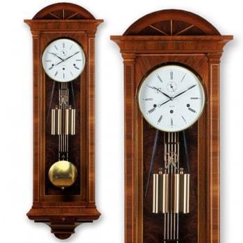 Wall Clock / Regulator - Kieninger Chesterfield 2542-82-01 Cable Regulator Wall Clock, Westminster Chime, Walnut