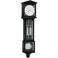 Kieninger LATERNDL 2520-96-02 Weight Regulator Wall Clock with Gong Strike in Black and Chrome