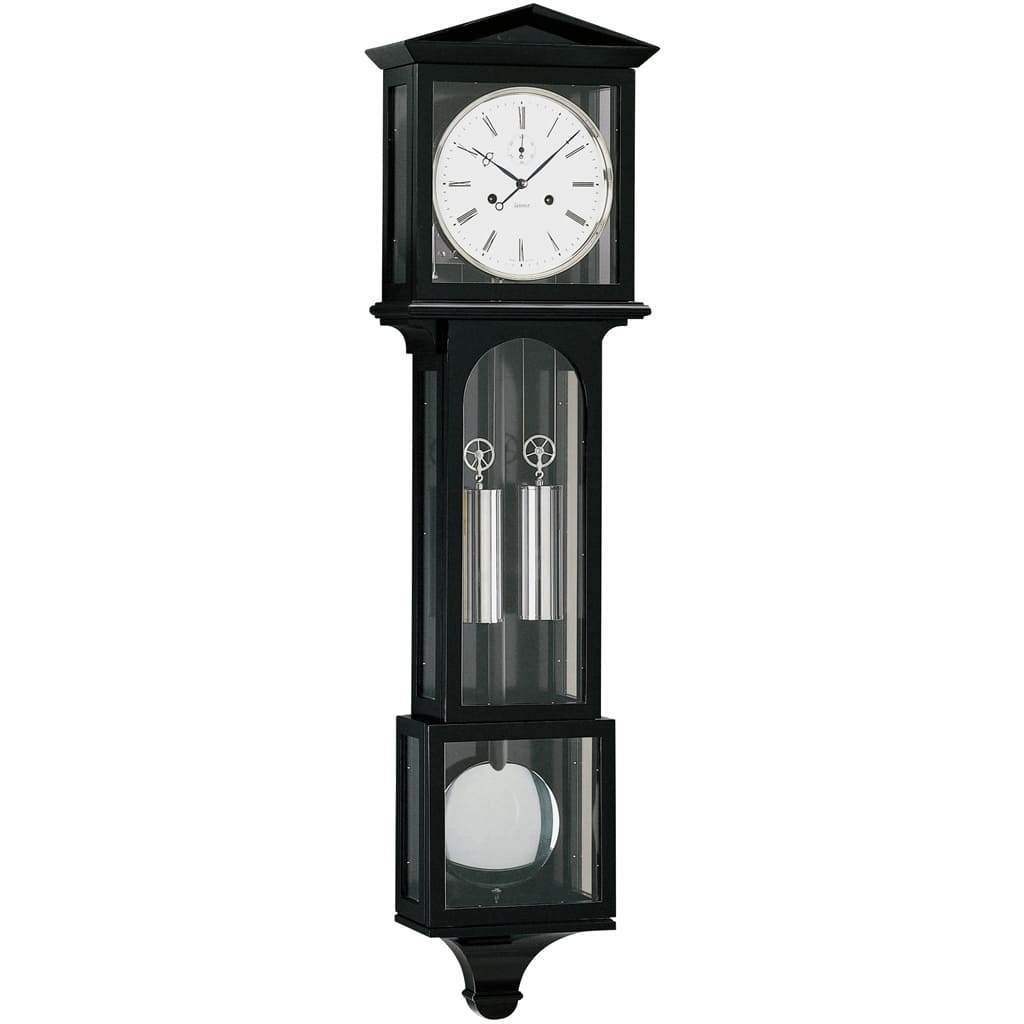 Wall Clock / Regulator - Kieninger LATERNDL 2520-96-02 Weight Regulator Wall Clock With Gong Strike In Black And Chrome