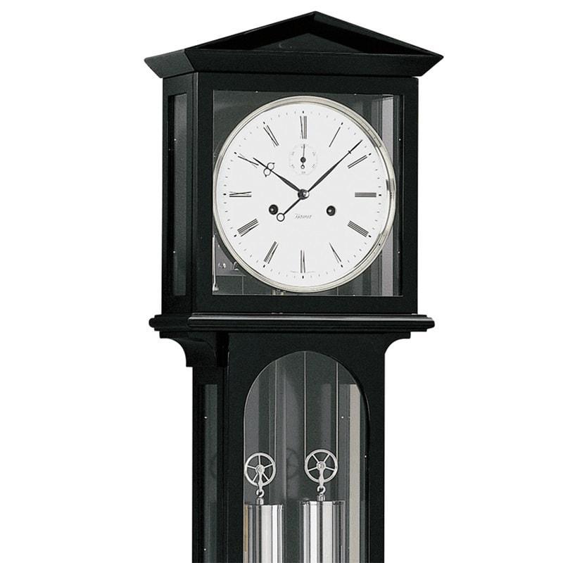 Wall Clock / Regulator - Kieninger LATERNDL 2520-96-02 Weight Regulator Wall Clock With Gong Strike In Black And Chrome